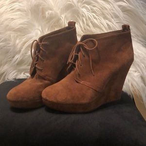 Jessica Simpson Suede Wedge Booties 10